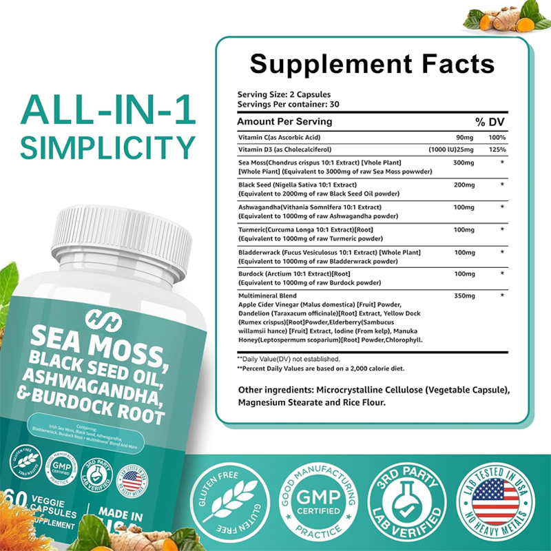 60 Capsules 7000mg Seaweed 400 - Black Seed Oil Capsule ulasan dan harga