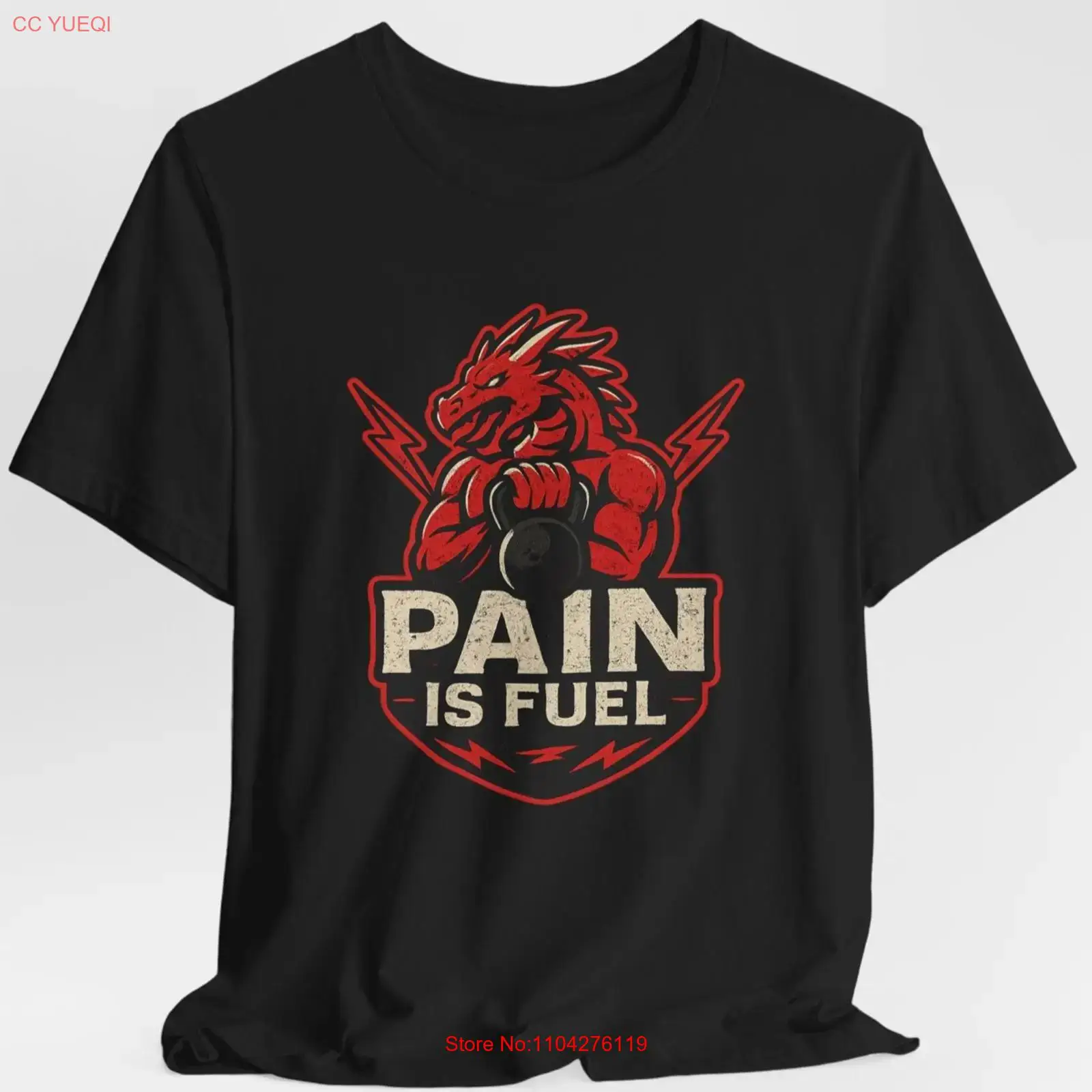 Pain Is Fuel Dragon Gym T Shir - Fuel Fitness & Nutrition Oakbank ulasan dan harga