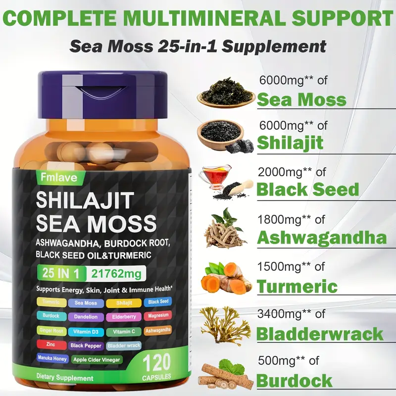 Fmlave 25 in 1 Sea Moss Black  - Black Seed Oil Capsule ulasan dan harga
